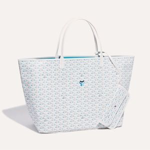 NEW Goyard Saint Louis Claire-Voie GM Bag Turquoise Blue